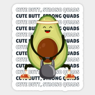 Cute kawaii avocado doing squats Sticker